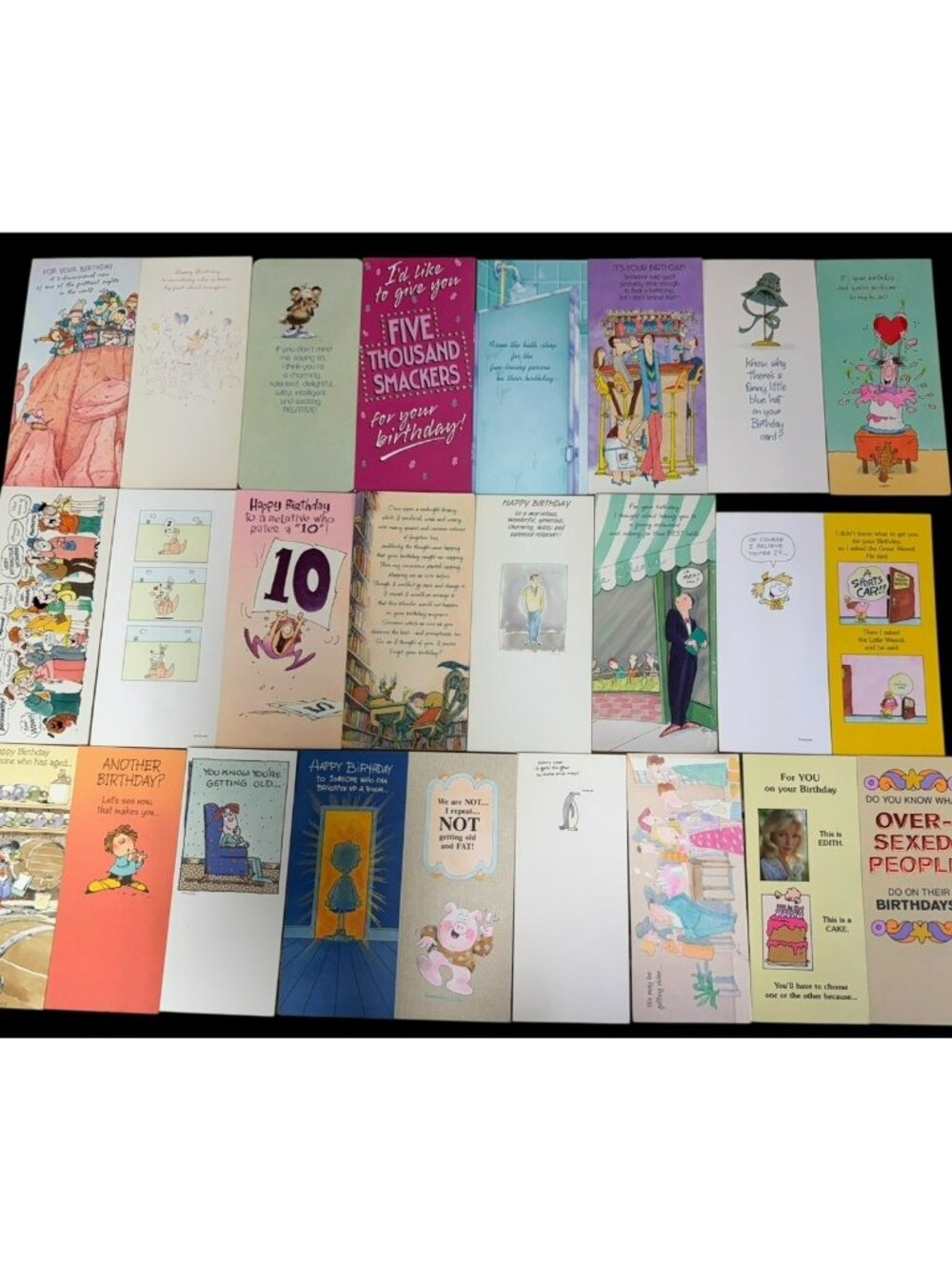 LOT (25) Vintage 1980s Hallmark Contemporary Cards Greeting Happy Birthday Tall